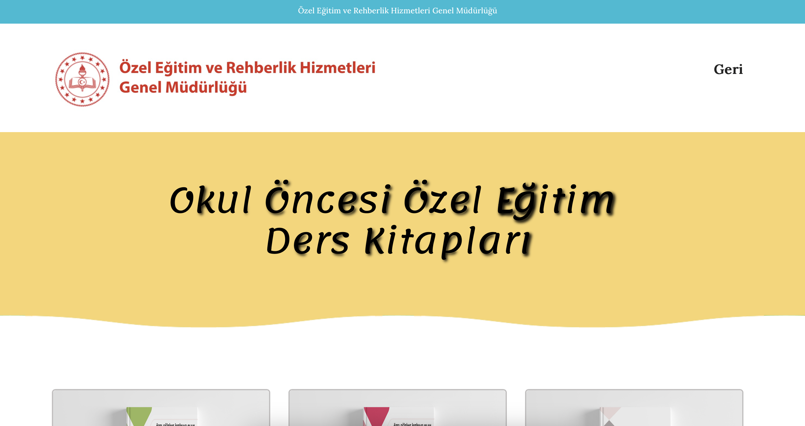 OKUL ÖNCESİ ÖZEL EĞİTİM KİTAPLARI
